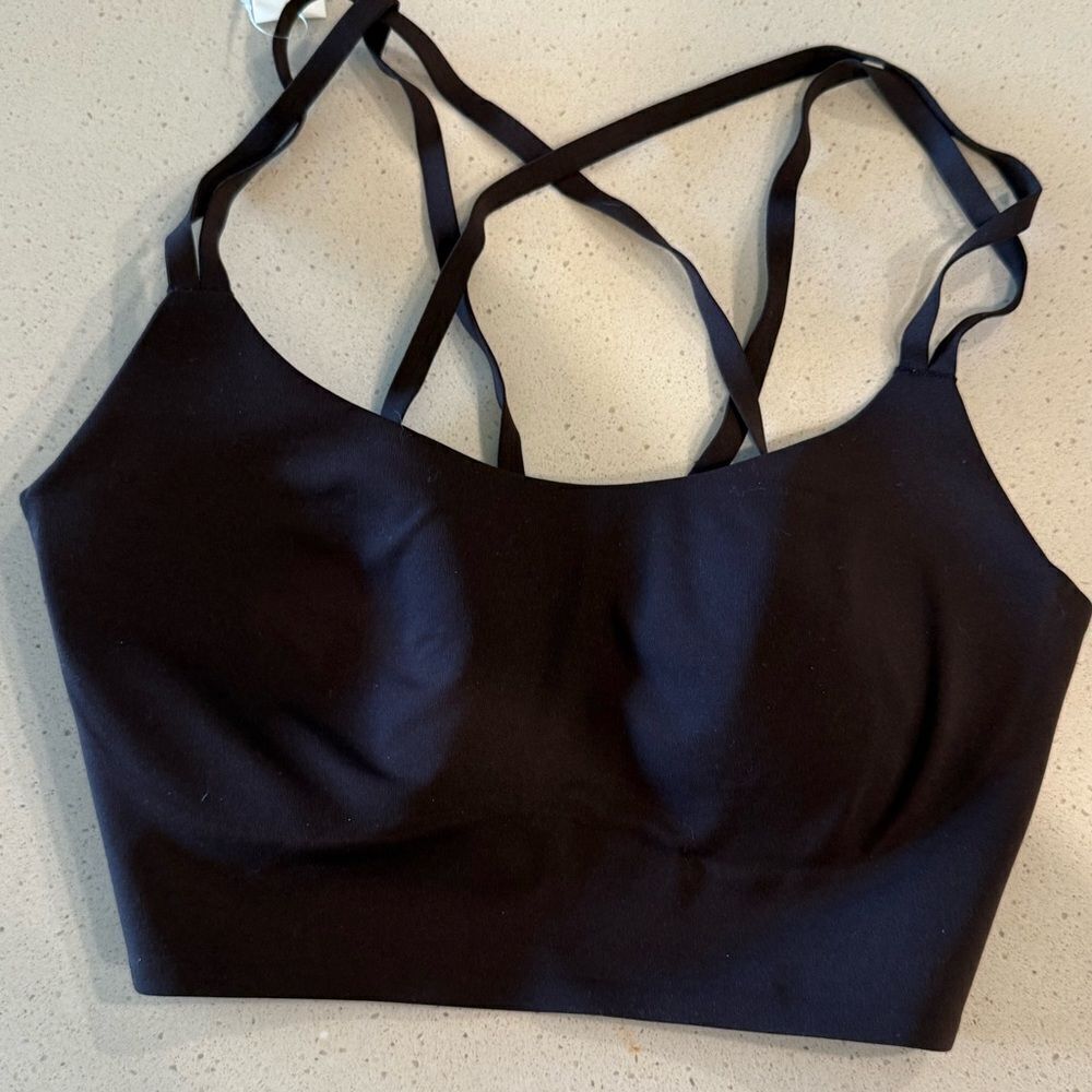 Aerie “ Real Me Hold Up” Black Crisscross Bralette NWT